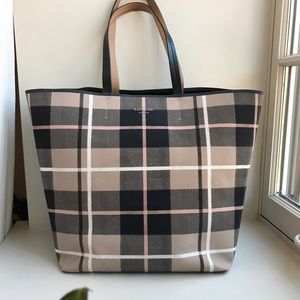Kate Spade New York large plaid tote